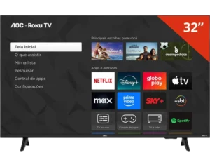 Smart TV LED 32" AOC 32S5155/78G HD Roku TV Wi-Fi HDMI USB VESA Bivolt - Unidade
