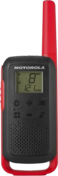Rádio Comunicador Walkie Talkie Motorola Talkabout T210BR UHF FRS 22 Canais Alcance Até 32km Vermelho e Preto (Par)