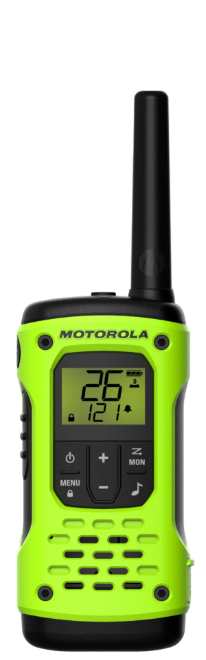 Rádio Comunicador Walkie Talkie Motorola Talkabout T600BR H2O UHF FRS 26 Canais IP67 Flutuante Alcance Até 35km Verde e Preto (Par)