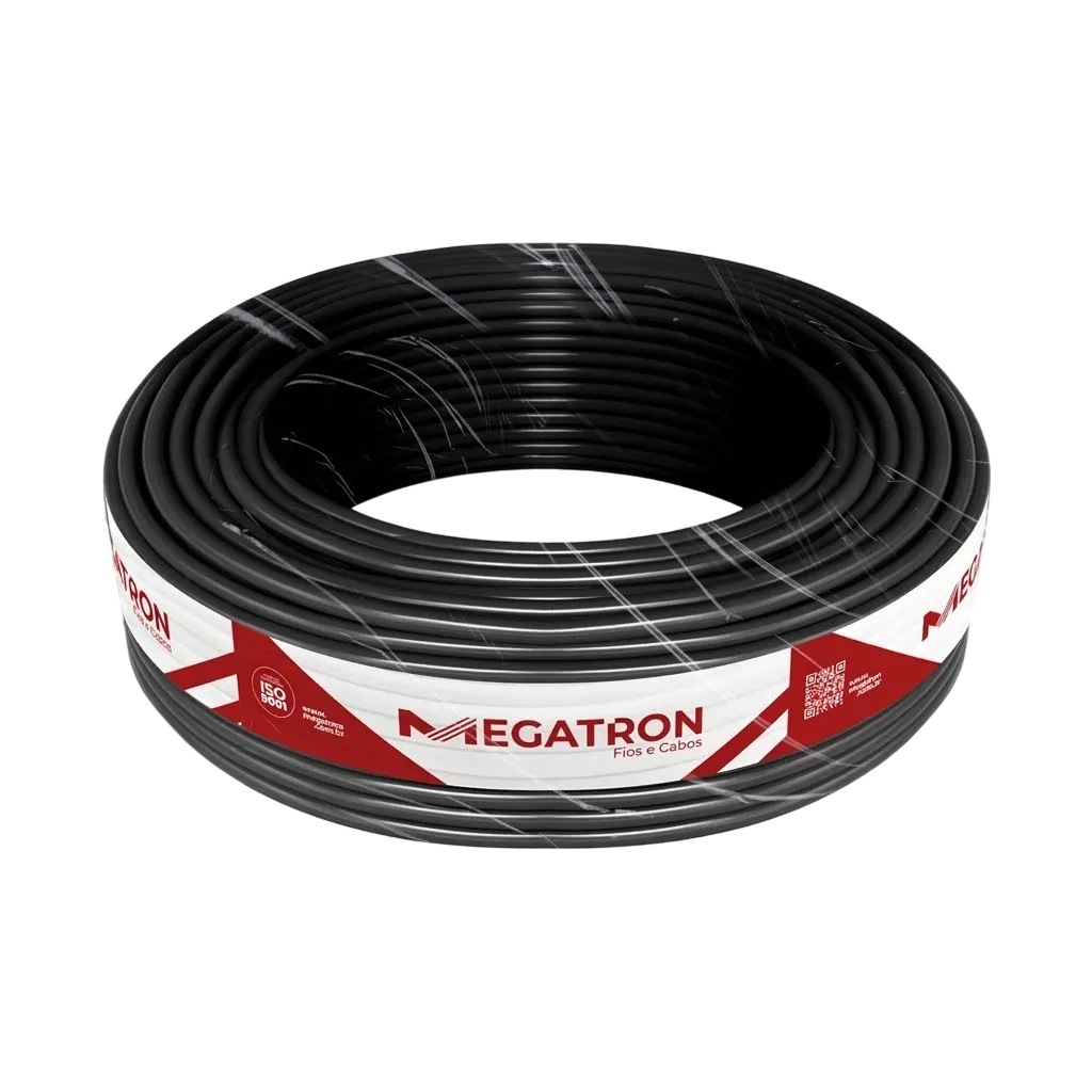 Megatron Cabo PP Circular Flexível 4x4.0mm² 500V Preto ABNT NBR NM 247-5 - Metro