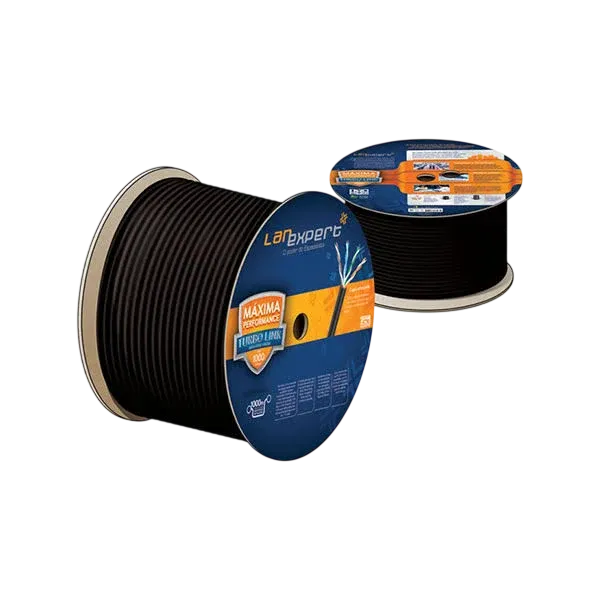 Cabo LAN Expert Turbo Link 2P Bobina 1000 Metros 100% Cobre