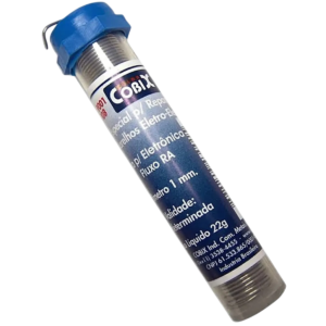 Solda em Fio Estanho/Chumbo 60/40 Cobix 1,0mm Tubete 22g com Fluxo de Resina Ativada 073-1200