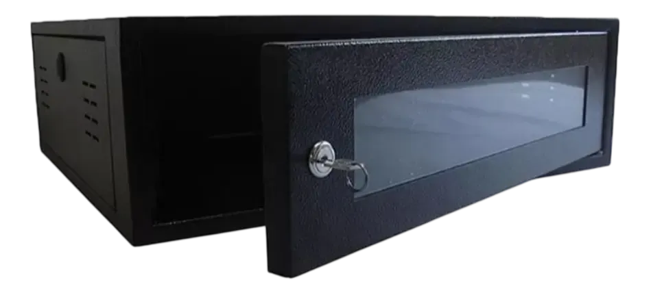 Rack Organizador 19 Polegadas 3U x 330mm BBK Metálico de Parede Preto