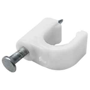 Fixa Cabo Branco para Cabo Coaxial RG59 - Pacote com 100 Unidades